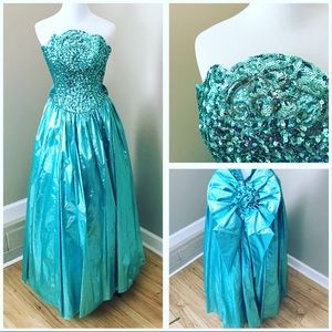 teal vintage dress